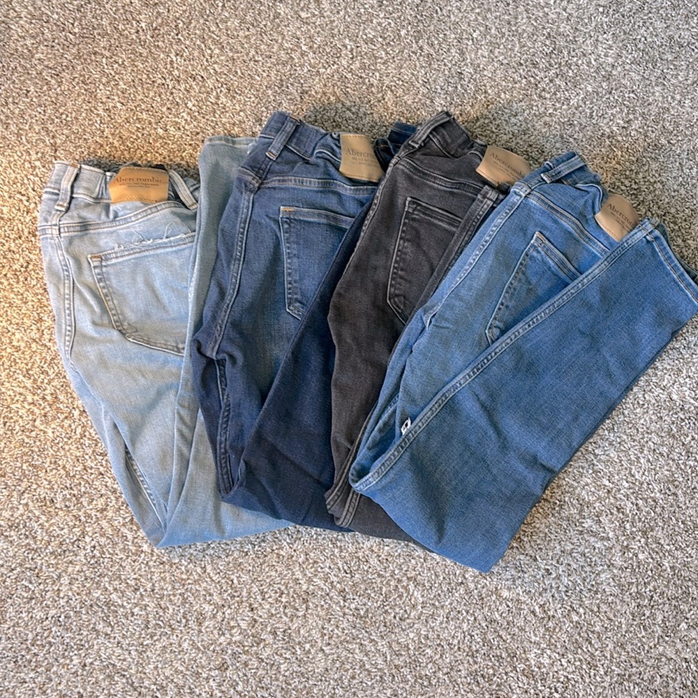 4 pair of skinny ( adjustable waist ) size 15/16 Abercrombie boys jeans